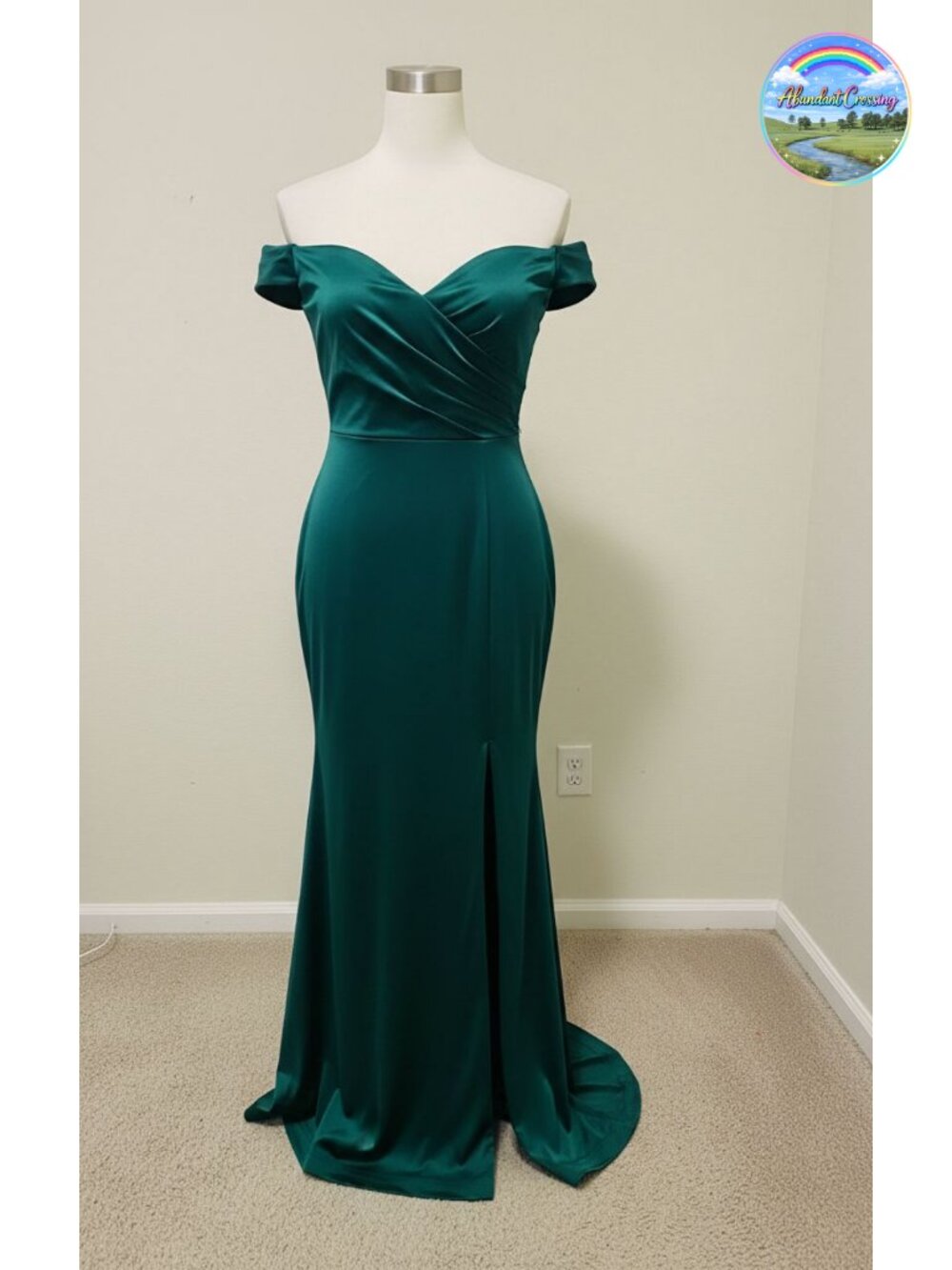 Off Shoulder V-Neck Mermaid Evening Gown Formal Maxi Dress